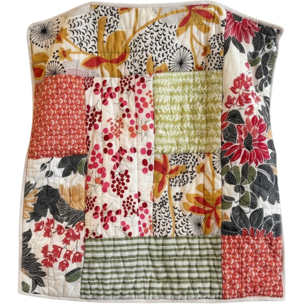 Pottery Barn Floral Patchwork Euro Pillow Shams 26x26 SET OF 2 Quilted Boho